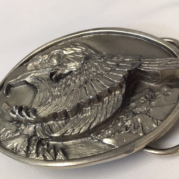 Belt buckle Siskiyou vintage The Eagle and the Hawk John Denver lyrics 1988 - Picture 3 of 9